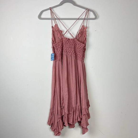 Free People FP One Pink Rose Adella Slip Dress NWT Size Medium - Picture 3 of 7